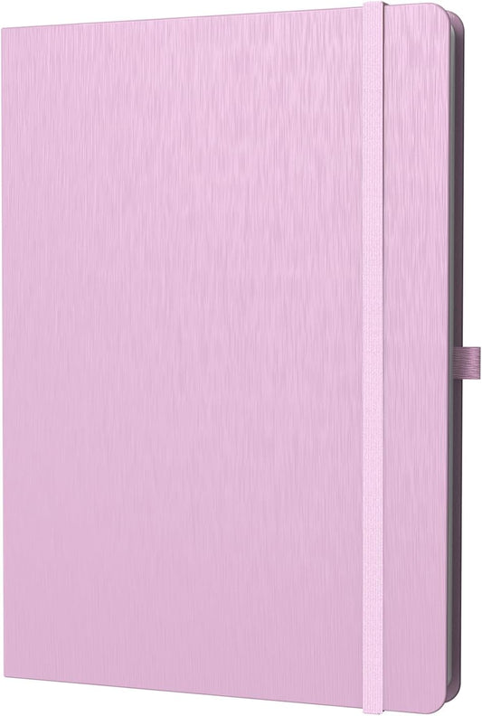A5 Lined Journal Notebook, 7mm College Ruled Notepad, Journaling for Writing, Work, School, Travel and Note Taking, Hardcover 160 Pages (80 Sheets) 5.79 x 8.3 inches (Pink)