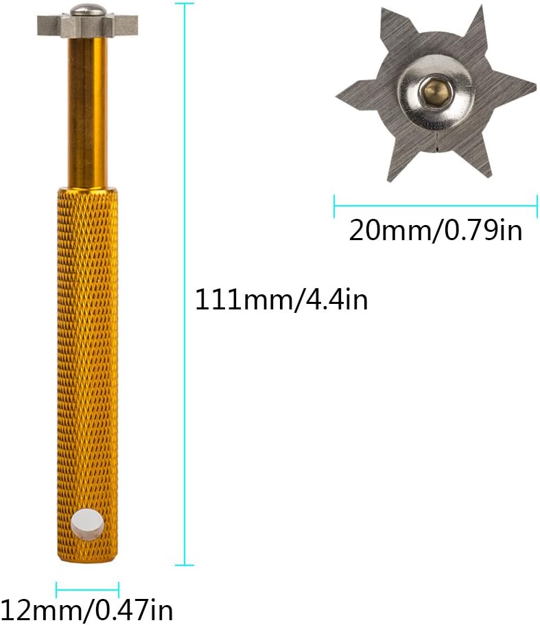 HIFROM Groove Sharpener with 6 Heads - Golf Club Groove Sharpener Re-Grooving Tool and Cleaner for All Irons Pitching Sand Lob Gap and Approach Wedges and Utility Clubs ¡­