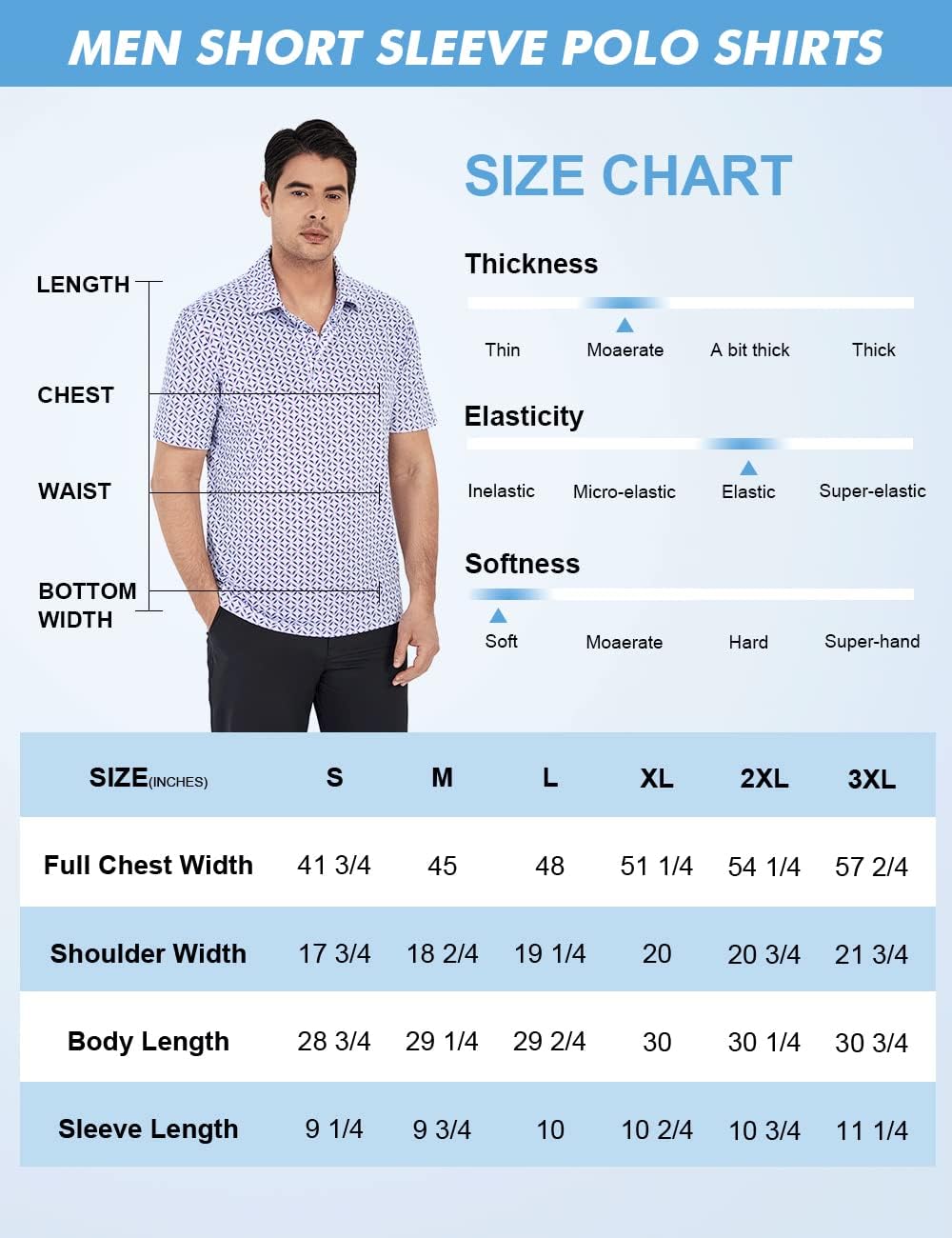 Hodaweisolp Golf Shirts for Men Dry Fit Print Moisture Wicking Performance Short Sleeve Polo Shirt