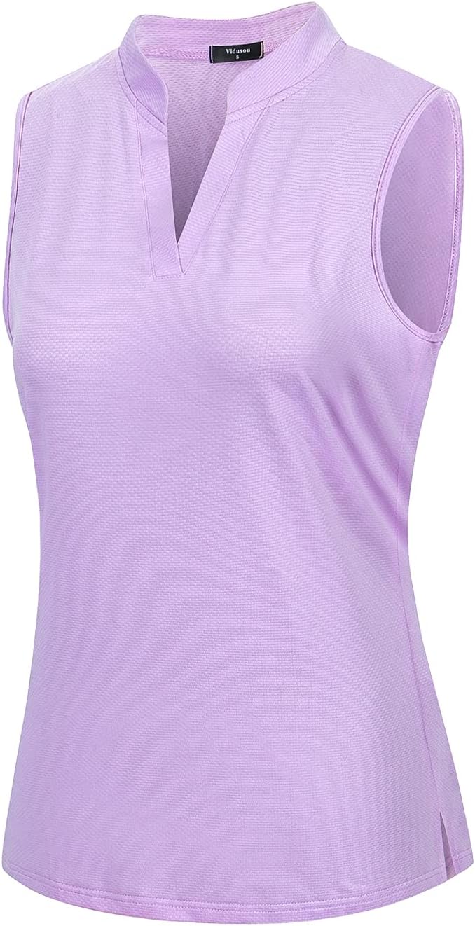 Womens Sleeveless Golf Polo Shirts Lightweight Tennis Sport Tops - Image 2