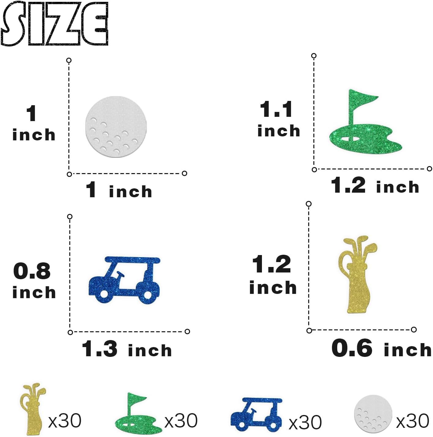 120pcs Golf Confetti - Golf Themed Table Decoration Scatters - Birthday Party Favors Kit - DIY Crafts