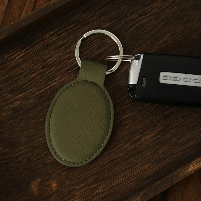 LaserGram Oval Keychain, Palm Trees, Personalized Engraving Included - Image 3