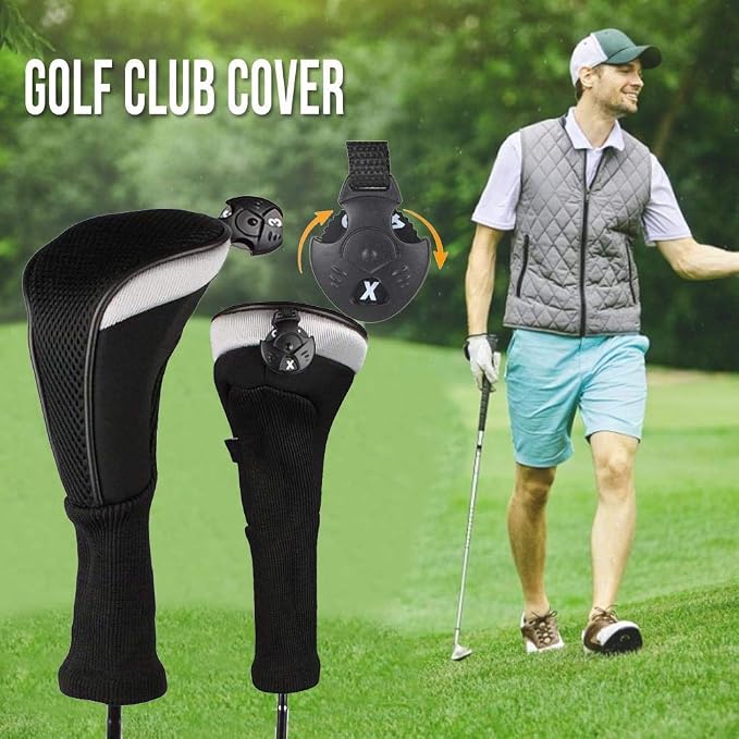 Golf Club Head Covers for Woods and Driver Hybrids Fairway Value Pack - Image 6