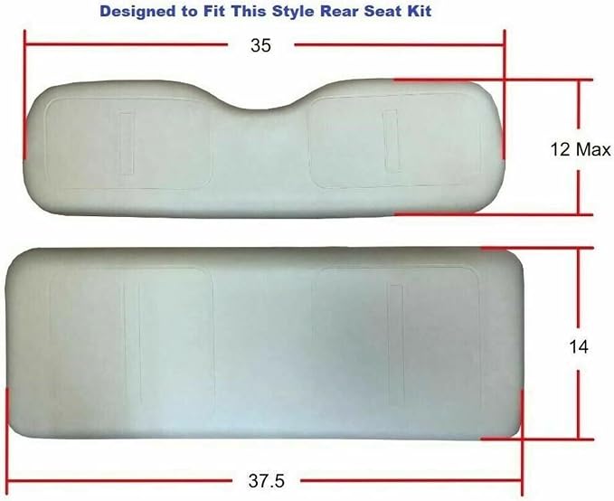 Huskey Parts Company 4PCS Charcoal Gray Golf Cart Seat Cover Diamond Stitching - Image 3