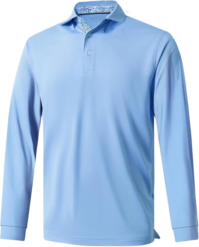 Mens Polo Shirts Short and Long Sleeve Casual Solid Stylish Dry Fit Performance by MAELREG