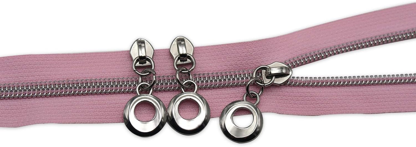 HOLSHUN #5 Zipper Sliders Zipper Pull Cat Eye 30pcs Heavy Duty Silver Metal Pulls for #5 Nylon Coil Bulk Zippers Replacement #5 Sliders for Luggage Luxury Bag Hardware Luggage & DIY Craft Supplies