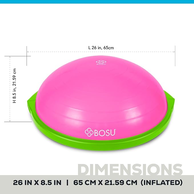 Bosu Balance Ball Exercise Trainer, Home Gym Equipment w/ Guided Workouts & Pump - Image 5