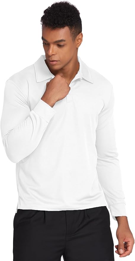 Deyeek Men's Polo Shirts Long Sleeve Golf Polo Shirts - Image 5