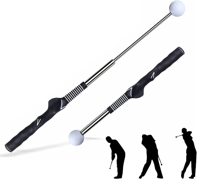 Retractable Golf Swing Training Aid, Rhythm Click Sound Warm-up Golf Swing by hairchens