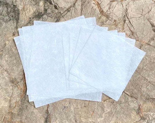 8 x 8 Inches White Color Natural Fiber Mulberry Tree Mulberry Paper Sheets 50 Sheets Square Origami Paper Arts Folding Craft, Square Folding Paper for DIY Crafts (White, 8"x8")