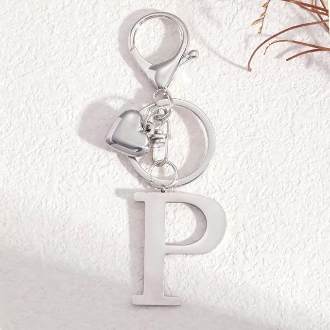 Metal Heart Alphabet Keychain for Women, Girls - Image 7