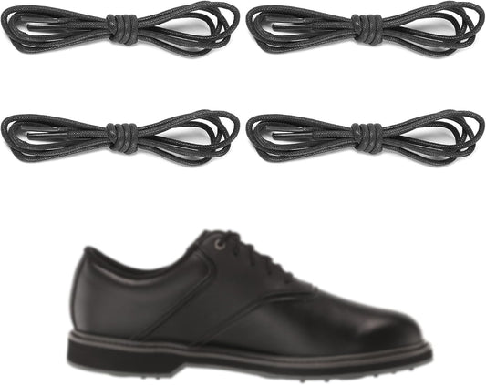 2 Pairs Waxed Golf Shoelaces for FootJoy Shoes, 3/32"(2.5mm) Oxford Thin Dress Shoe Laces Replacement Strings