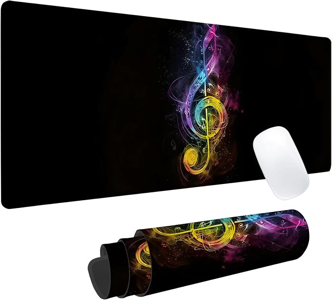 Neon Music Gaming Mouse Pad, Office Desk Mat, Anti-Slip Rubber Base Cool by cromcu