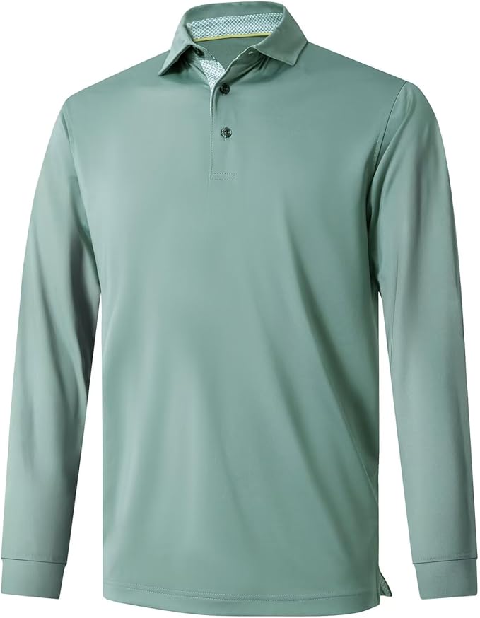 Mens Polo Shirts Short and Long Sleeve Casual Solid Stylish Dry Fit Performance by MAELREG