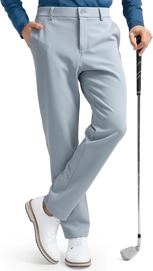 HISDERN Heat 701 Men's Thermal Golf Pants Stretch Fleece 30"/32" No Iron Comfy by HISDERN