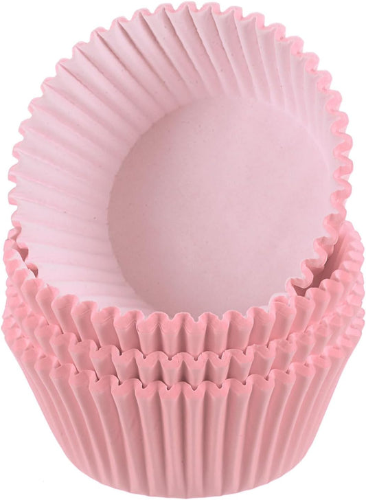 HARFINGTON 100 Count Cupcake Liners Pink Cupcake Cups Standard Size Muffins Liners Papers Baking Cups Wrappers Greaseproof for Party Wedding Birthday