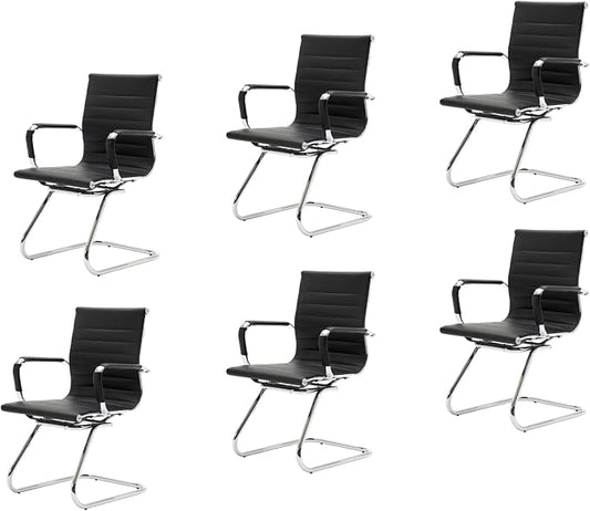 CIMOTA Waiting Room Chairs Leather Office Guest Chair Mid Back Reception Chairs by CIMOTA