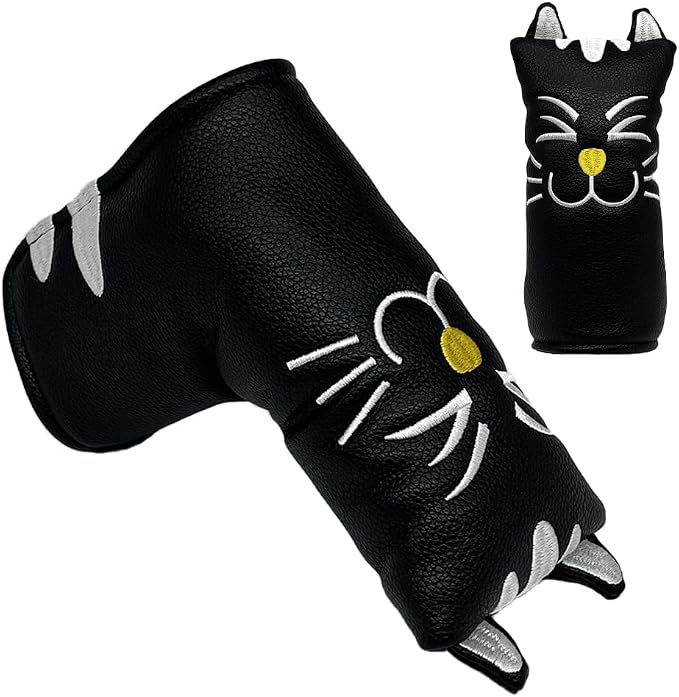 Golf Kitty Head Cover Golf Club White Leather Headcovers 1pc/4pcs Set Fits by Unknown