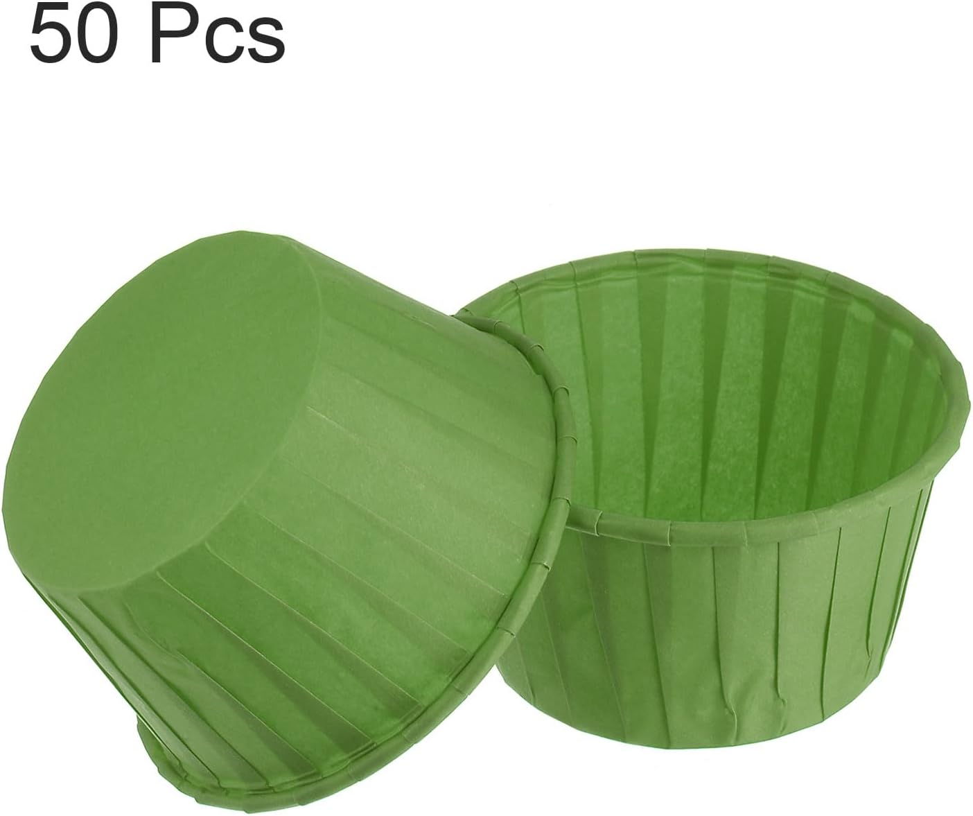 HARFINGTON 50Pcs Cupcake Baking Cups 3.5oz Standard Size Paper Cupcake Liners Greaseproof Wrappers Disposable for Wedding Birthdays Christmas Dessert, Green