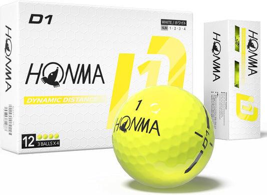 Honma D1 Distance Golf Balls,Extra Soft Feel with Long Distance,High Speed Core with Low Spin Design,Low Compression Golfballs Perfect for Men,Women Beginners,1 Dozen