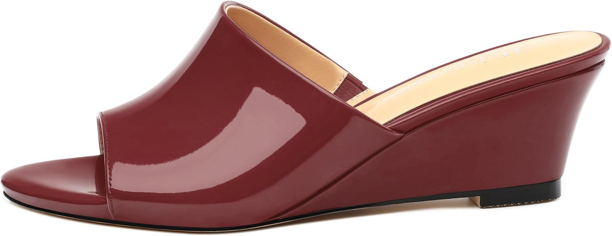 Wedge Sandals for Women Open Toe Wedge Heels Womens Matte High Heel Sandal - Image 2