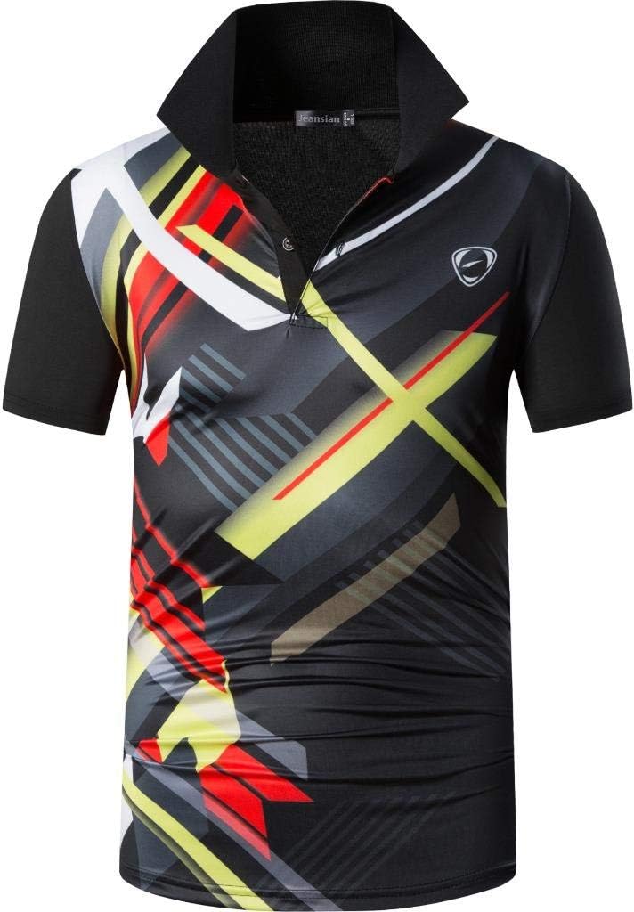 jeansian Men's Sport Outdoor Quick Dry Fit Short Sleeves Polo Tee Shirt Tshirt T-Shirt Tops Golf Tennis Bowling LSL195