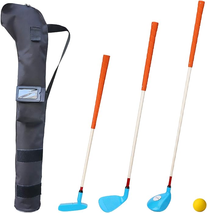 Kids Golf Clubs Set Children Golf Set Yard Sports Tools Three Clubs by Konday