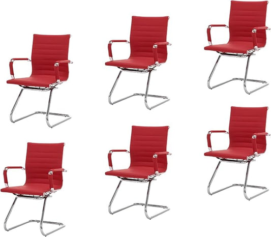 CIMOTA Waiting Room Chairs Leather Office Guest Chair Mid Back Reception Chairs by CIMOTA