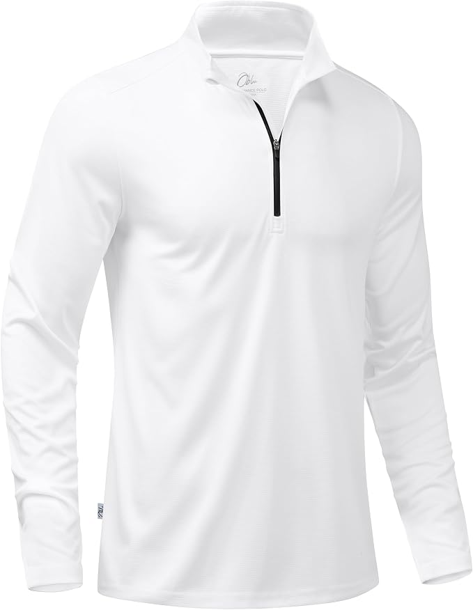 Obla Golf Quarter Zip Pullover for Men Mock Neck Sweatshirt Lightweight Sun by OBLA