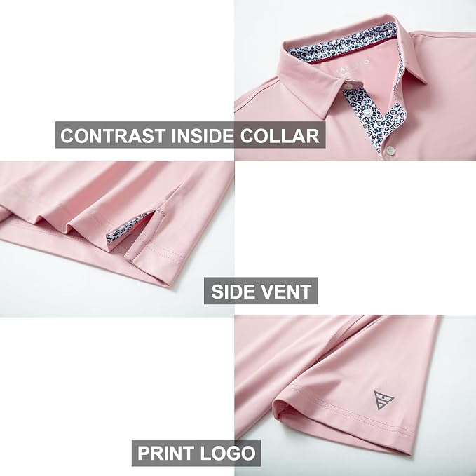 Mens Polo Shirts Short and Long Sleeve Casual Solid Stylish Dry Fit Performance - Image 4