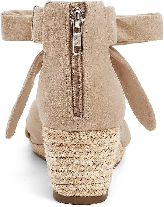 LAICIGO Womens Espadrilles Wedge Sandals Back Zipper Closure Open Toe Platform - Image 6