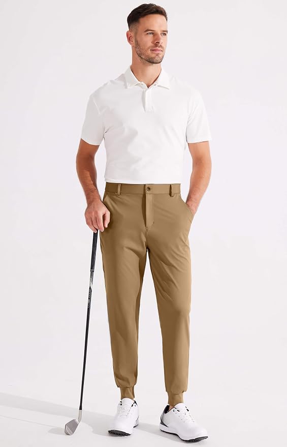 Libin Men's Golf Pants Joggers Lightweight 3 Pockets Slim Fit Soft Stretchy - Image 5