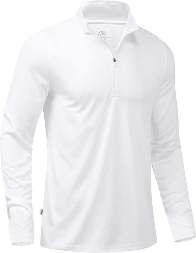 Obla Golf Quarter Zip Pullover for Men Mock Neck Sweatshirt Lightweight Sun by OBLA