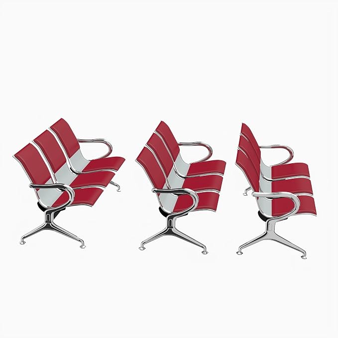 Kinfant Red 9-Seat Waiting Room Chairs - Image 4