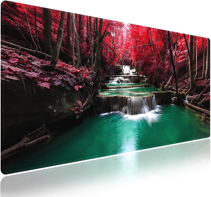 Wknoon. Extra Large Gaming & Office Mouse Pad – Enchanted Waterfall in a by Wknoon