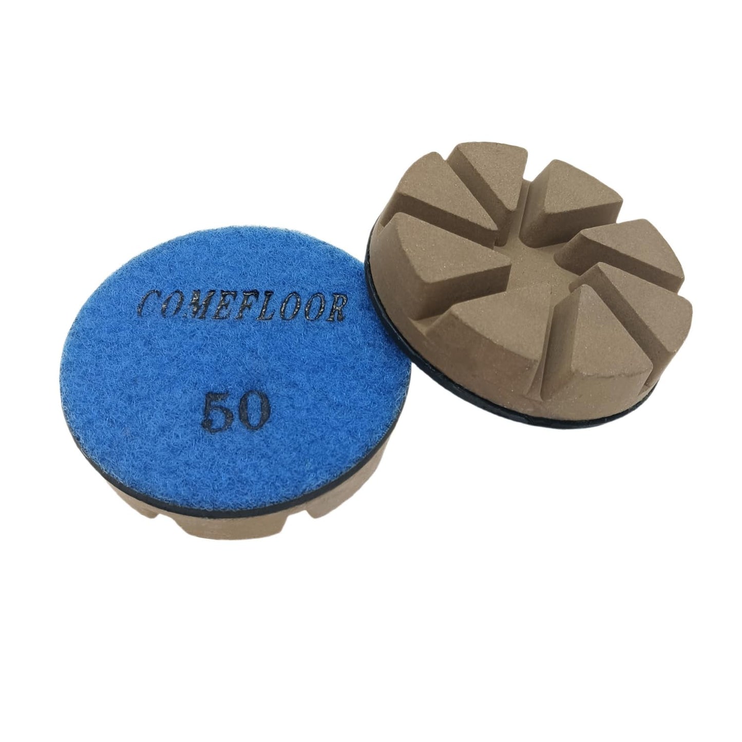 Hybrid Diamond Ceramic Polishing Pucks, Aggressive Concrete Terrazzo Floor Hook n Loop Grinding Pads, 3 Inch Long Using Life Transitional Discs,50# 3 PCS