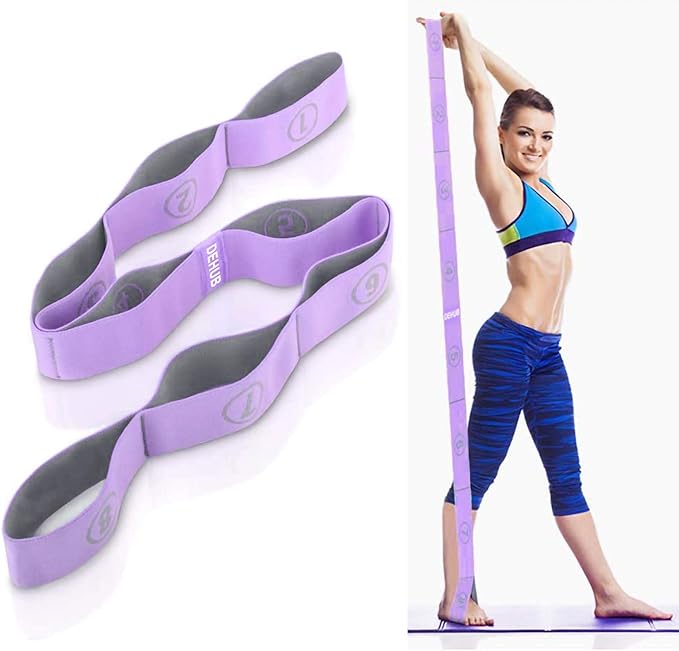 Stretch Strap, Elastic Yoga Stretching Strap, Dance & Gymnastics Exercise and by DEHUB