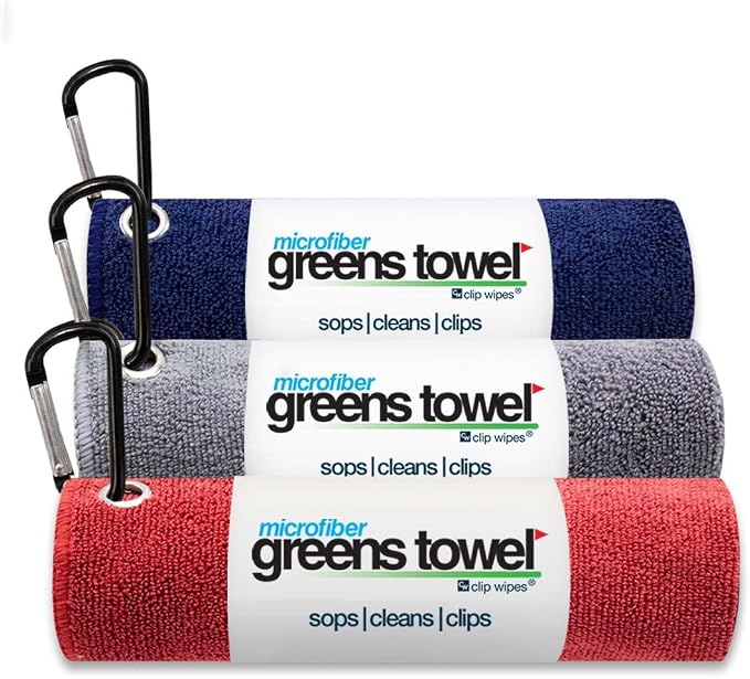 3 Pack Golf Towel Set for Golf Bags by Greens+Towel