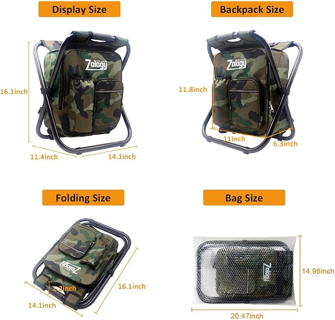 Folding Camping Chair Stool Backpack - Image 3