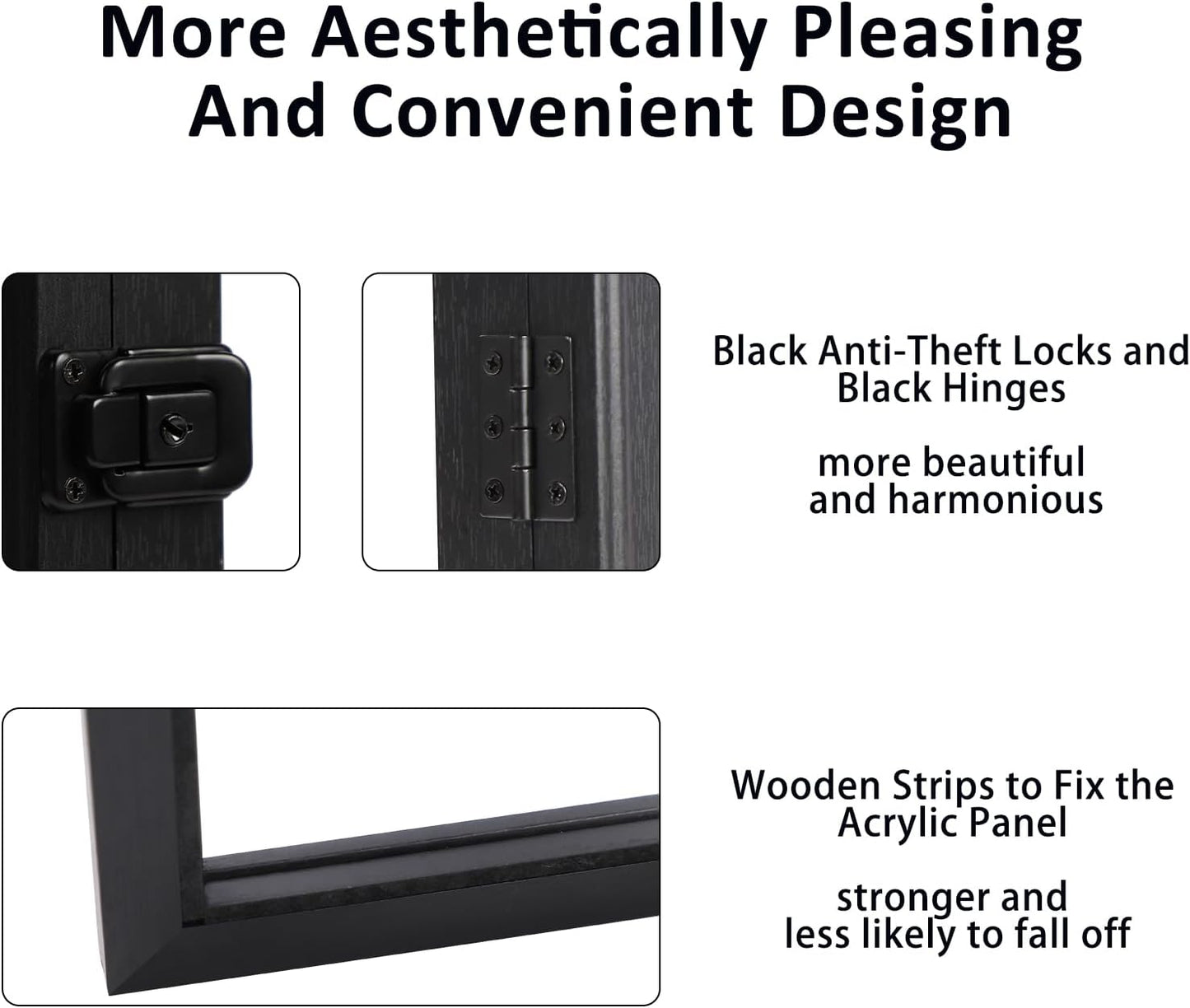 IHEIPYE Jersey Frame Display Case Black Lock,Large Shadow Box Lockable with 98% UV Protection Acrylic and Hanger for Baseball Basketball Football Soccer Hockey 2XL Sport Jersey Shirt