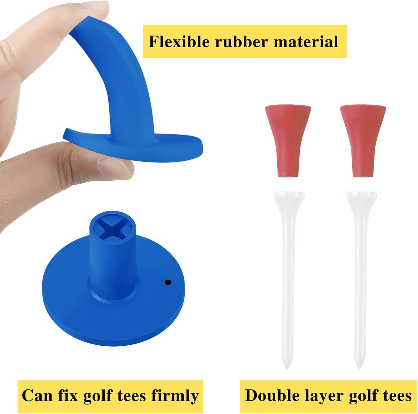 12 Pieces Golf Range Tees Set Rubber Golf Tees for Mats Driving Range 6 Pieces for Practice Mat Mixed Size