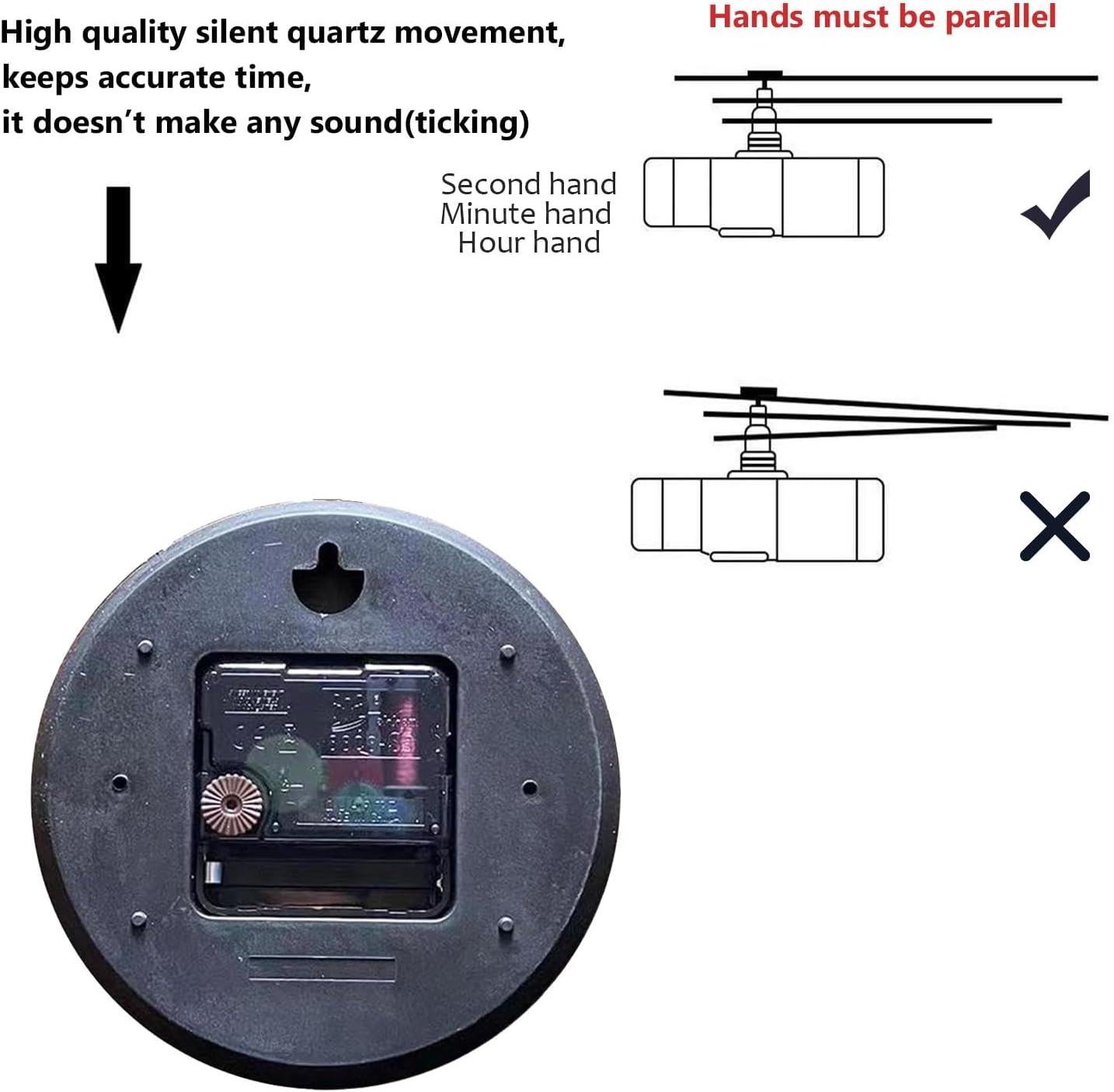 Guitar Wall Clock Non-Ticking Silent Clocks Battery Operated Analog Decor Clock for Home-Acoustic Guitar Leaning Against Old American Flag(12inch)