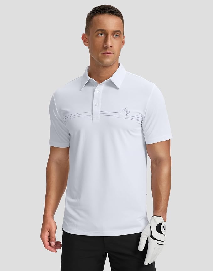 Men's Golf Shirts Dry Fit Moisture Wicking Performance Short Sleeve Collared - Image 2