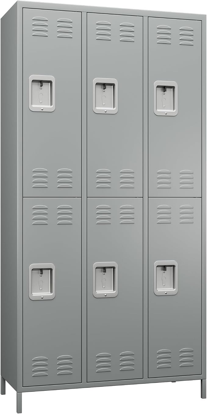 METAN Metal Locker for School Office Gym Bedroom, 6 Doors Steel Storage Locker - Image 10