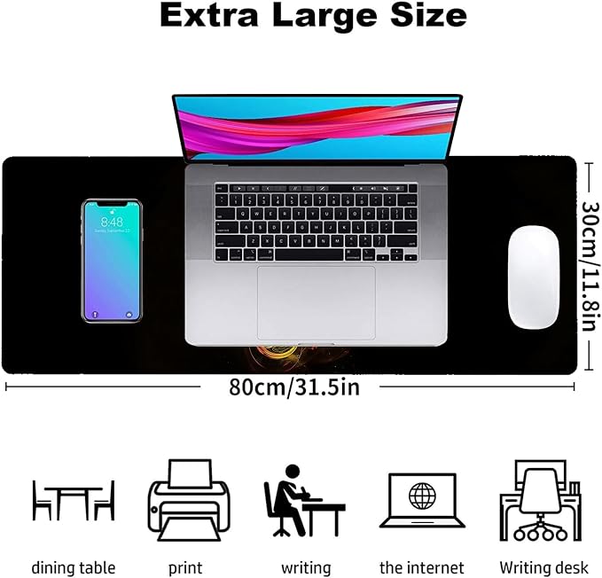 Neon Music Gaming Mouse Pad, Office Desk Mat, Anti-Slip Rubber Base Cool - Image 3