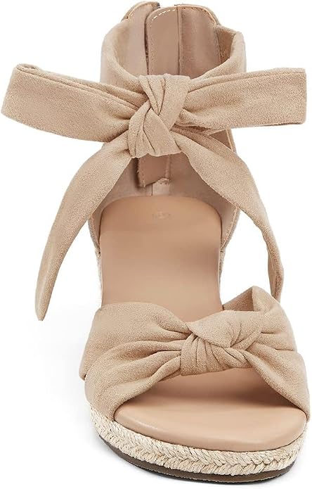 LAICIGO Womens Espadrilles Wedge Sandals Back Zipper Closure Open Toe Platform - Image 5