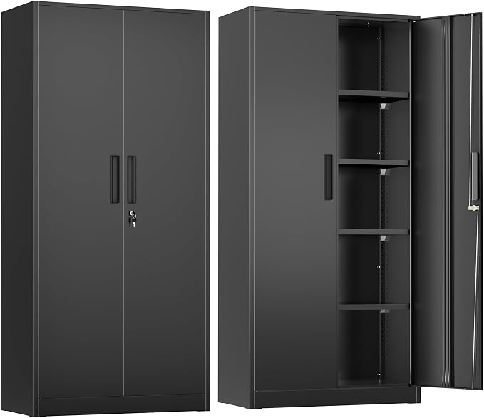 Greenvelly Metal Storage Cabinet, Lockable Garage Storage Cabinets by Greenvelly