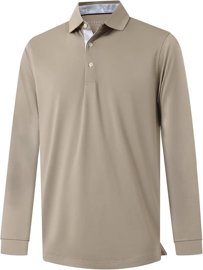 Mens Polo Shirts Short and Long Sleeve Casual Solid Stylish Dry Fit Performance by MAELREG