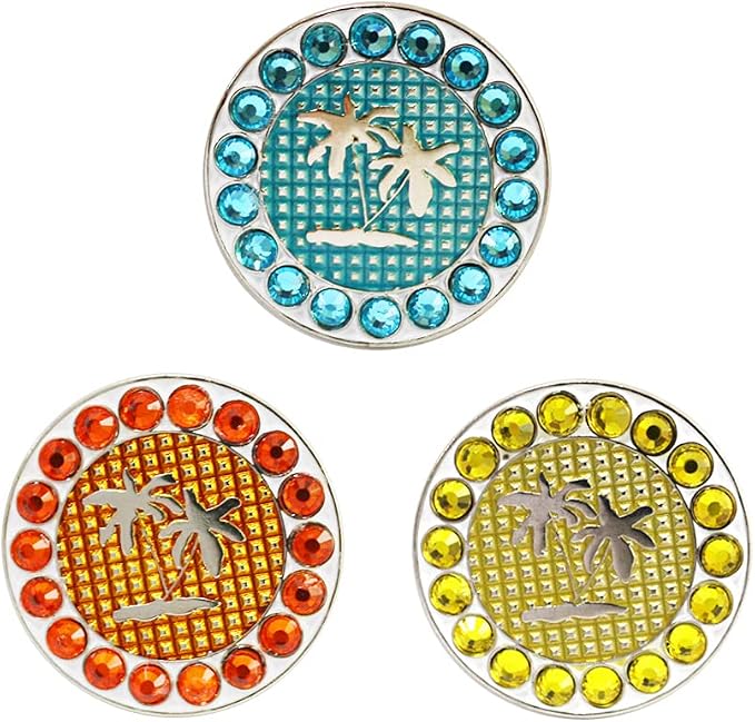 Myartte Golf Ball Markers Crystal Ball Markers Pack of 3 by Myartte
