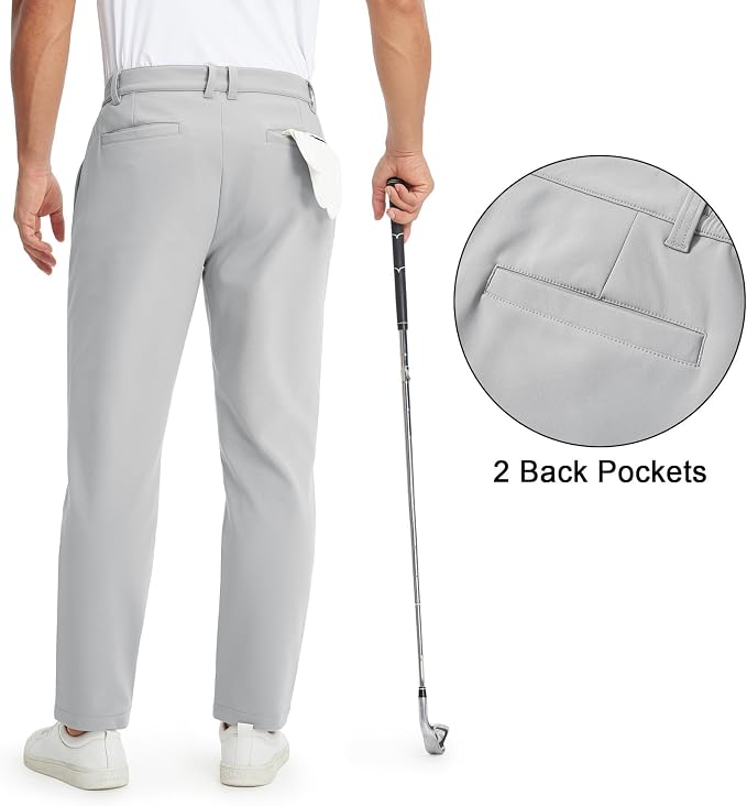 M MAELREG Golf Pants Men Fleece Lined 30"/32"/34" Heat-Tech Dress Pants - Image 2